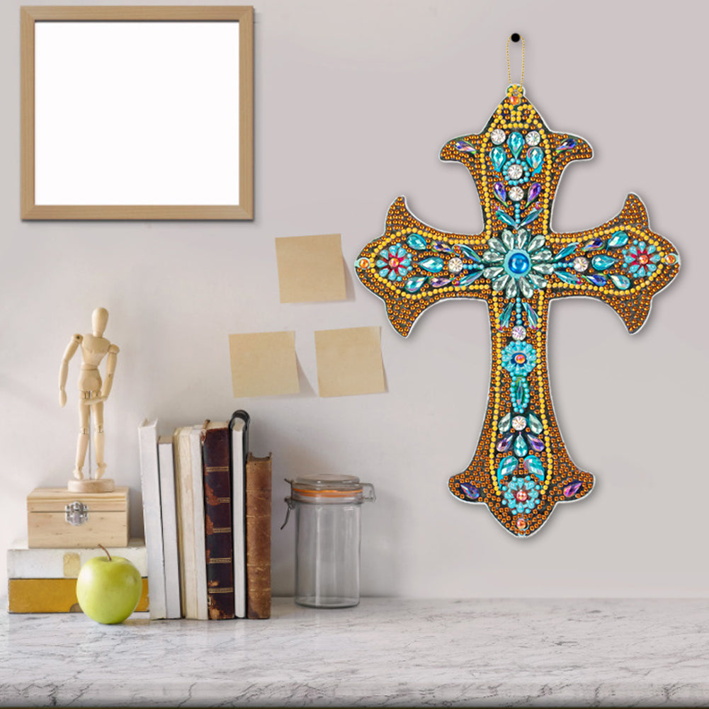 DIY Diamond Painting Cross Pendant Acrylic Mosaic Hanging Wall Home Decor