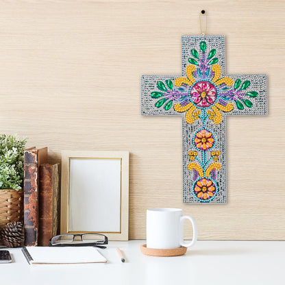 DIY Diamond Painting Cross Pendant Acrylic Mosaic Hanging Wall Home Decor