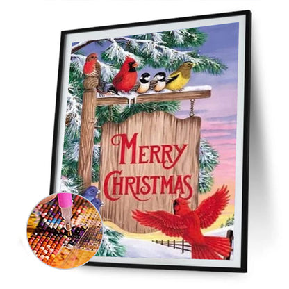 Christmas Bird - Full Round Drill Diamond Painting 30*50CM