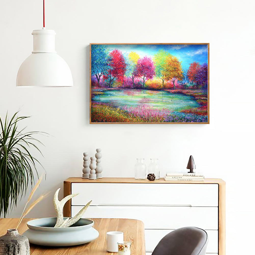 Colorful Tree - Full Round Drill Diamond Painting 40*30CM