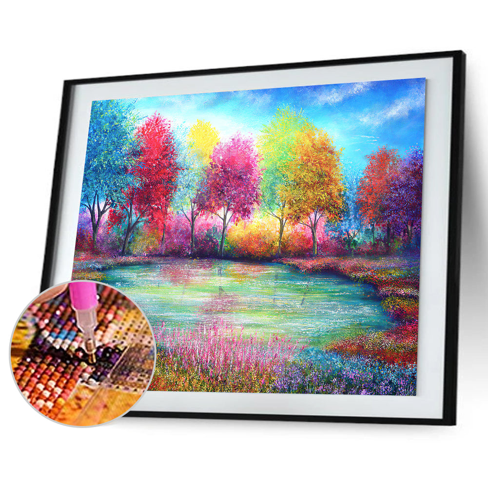 Colorful Tree - Full Round Drill Diamond Painting 40*30CM