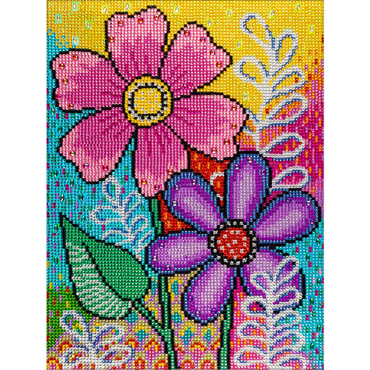 Colorful Flowers - Special Shaped Drill Diamond Painting 30*40CM