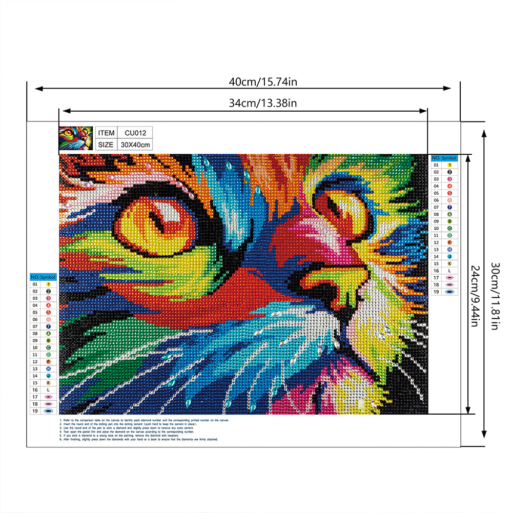 Cat - Special Shaped Drill Diamond Painting 40*30CM