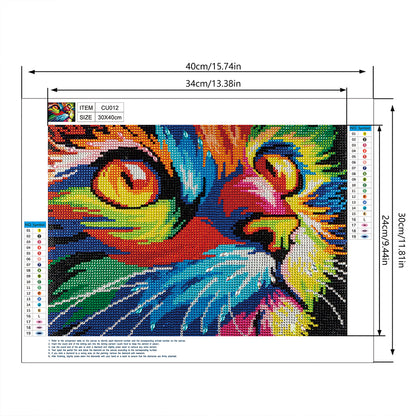 Cat - Special Shaped Drill Diamond Painting 40*30CM