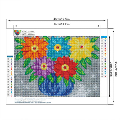 Vase - Special Shaped Drill Diamond Painting 40*30CM