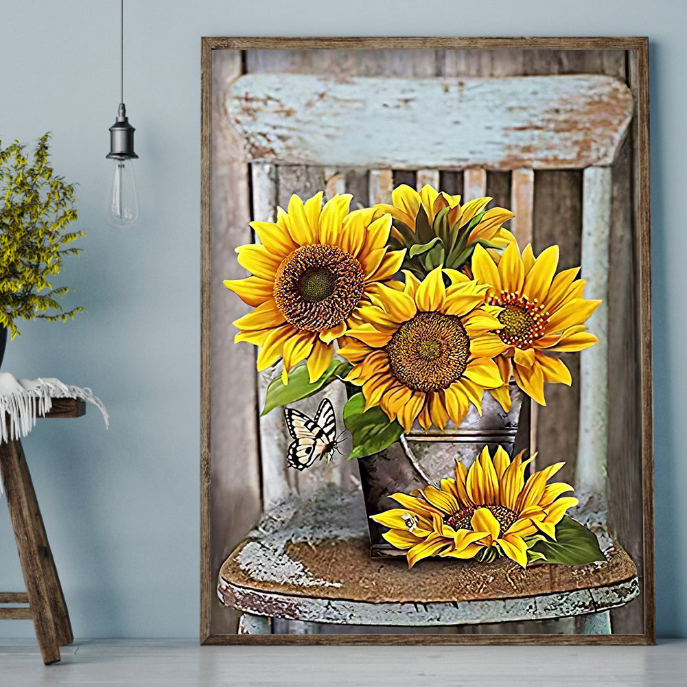 Sunflower - Full Round Drill Diamond Painting 30*40CM