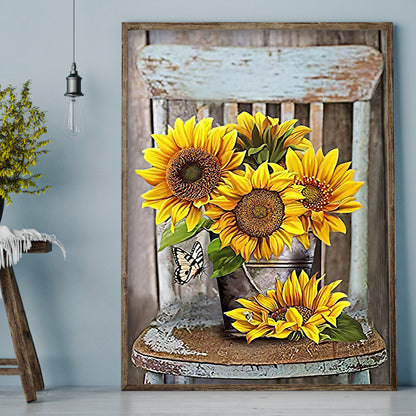 Sunflower - Full Round Drill Diamond Painting 30*40CM