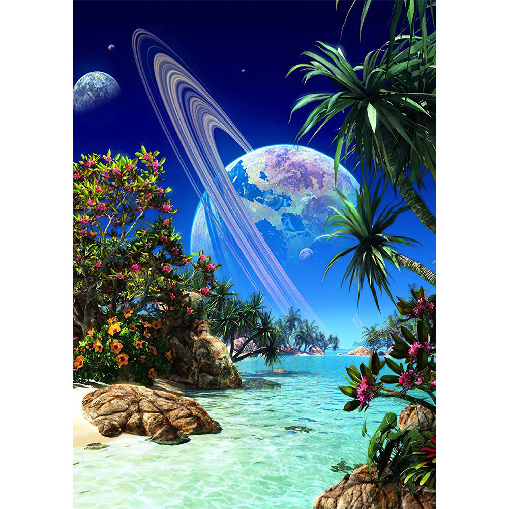 Sea Planet - Full Round Drill Diamond Painting 30*40CM