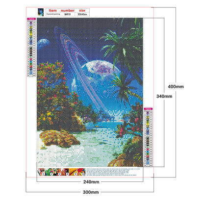 Sea Planet - Full Round Drill Diamond Painting 30*40CM