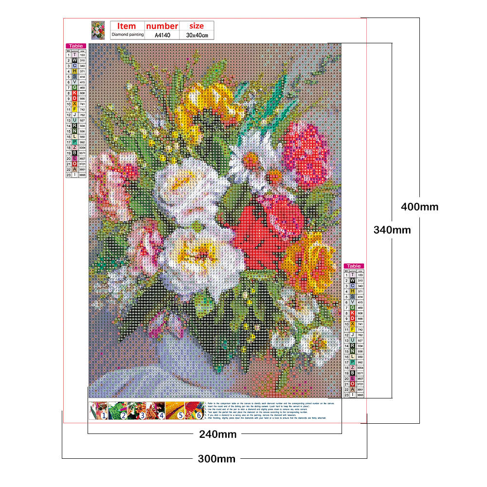 Bouquet - Full Round Drill Diamond Painting 30*40CM