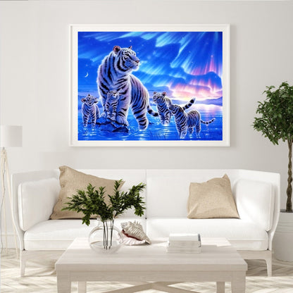 Aurora Tigers - Full Square Drill Diamond Painting 40*50CM