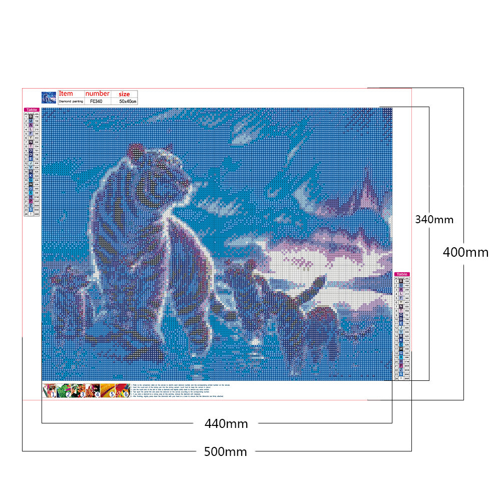 Aurora Tigers - Full Square Drill Diamond Painting 40*50CM