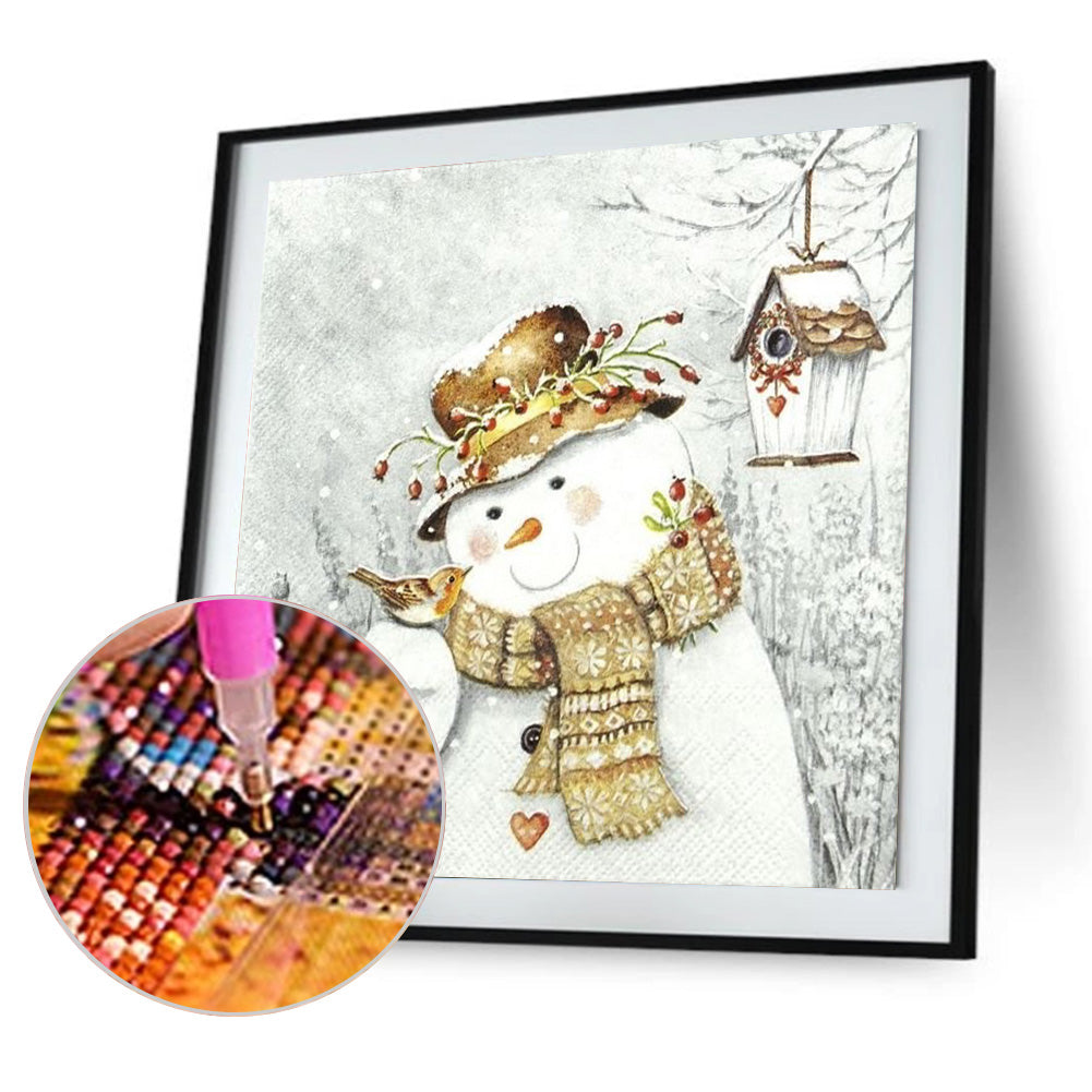 Snowman Bird - Full Round Drill Diamond Painting 30*30CM