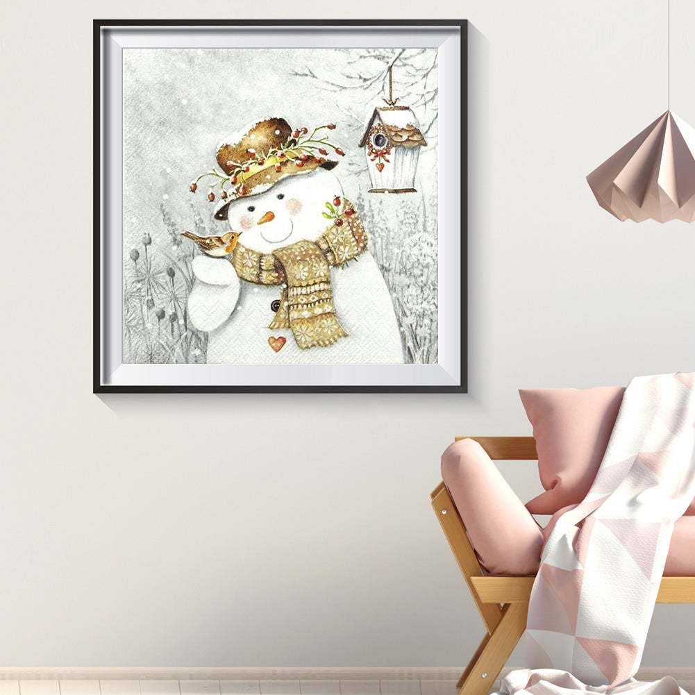 Snowman Bird - Full Round Drill Diamond Painting 30*30CM