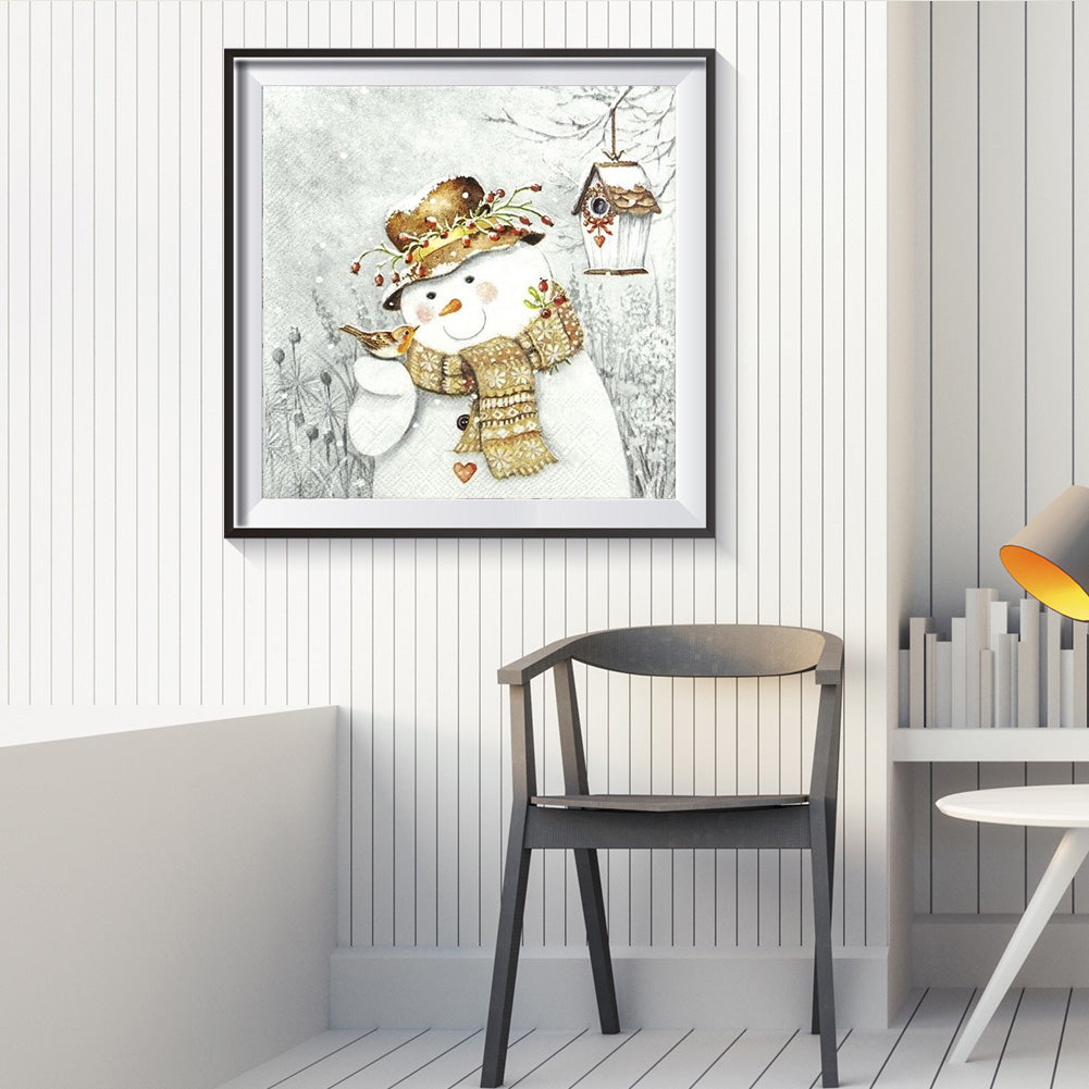 Snowman Bird - Full Round Drill Diamond Painting 30*30CM