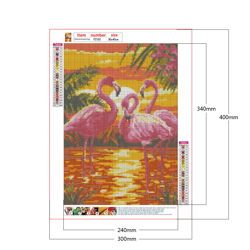 Flamingo - Full Square Drill Diamond Painting 30*40CM