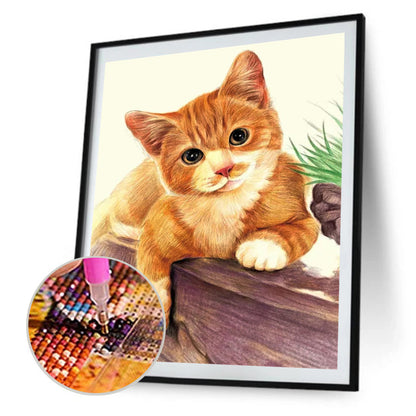 Yellow Cat - Full Round Drill Diamond Painting 30*40CM