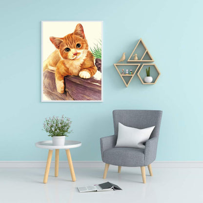 Yellow Cat - Full Round Drill Diamond Painting 30*40CM