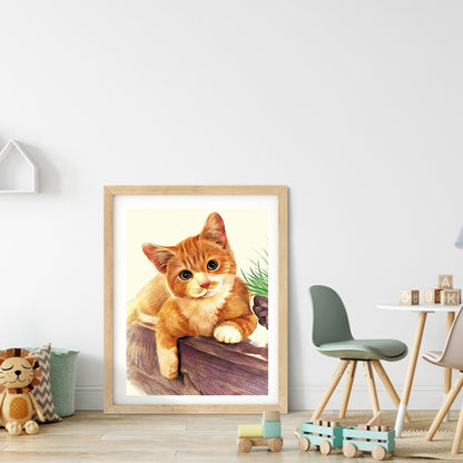 Yellow Cat - Full Round Drill Diamond Painting 30*40CM