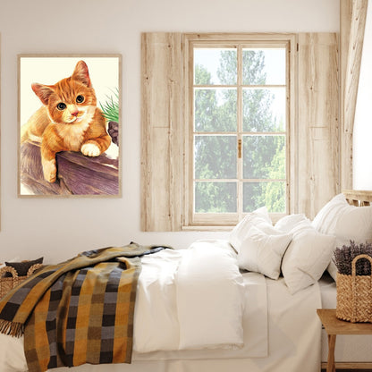 Yellow Cat - Full Round Drill Diamond Painting 30*40CM