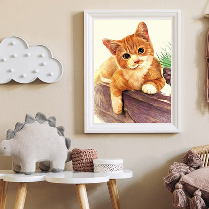 Yellow Cat - Full Round Drill Diamond Painting 30*40CM