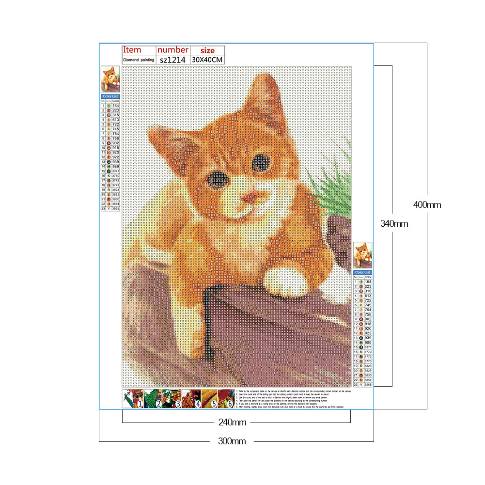 Yellow Cat - Full Round Drill Diamond Painting 30*40CM