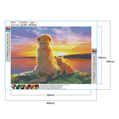 Cat Dog - Full Round Drill Diamond Painting 40*30CM