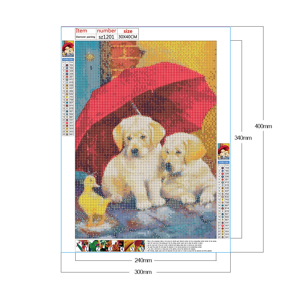 Dog - Full Round Drill Diamond Painting 30*40CM