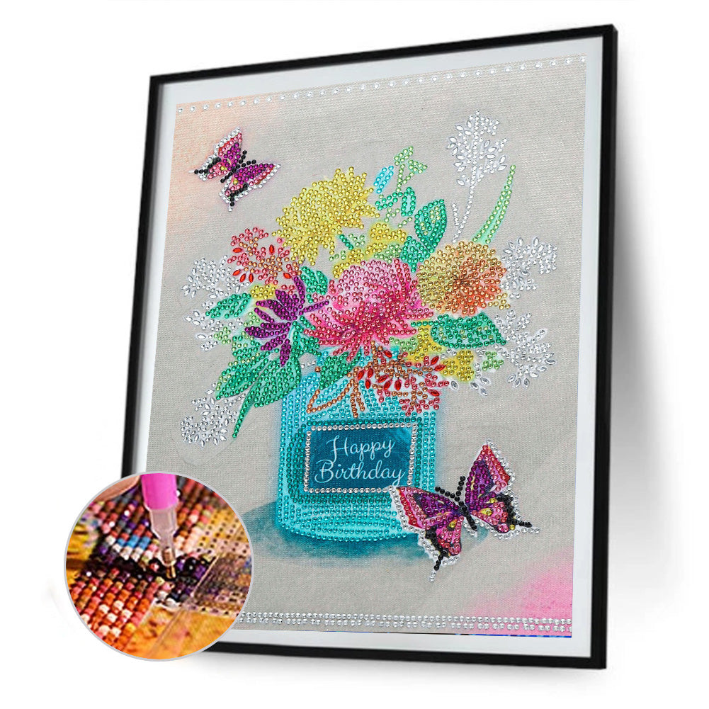 Flowers - Special Shaped Drill Diamond Painting 30*40CM