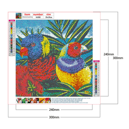 European Parrot - Full Round Drill Diamond Painting 30*30CM