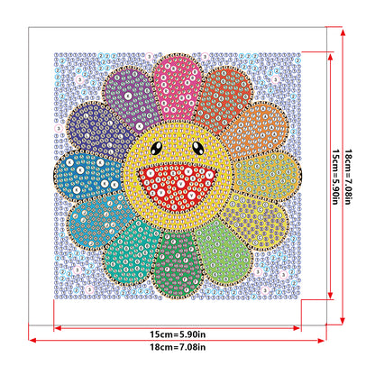 Colorful Flower - Special Shaped Drill Diamond Painting 18*18CM