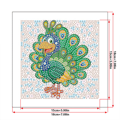 Peacock - Special Shaped Drill Diamond Painting 18*18CM