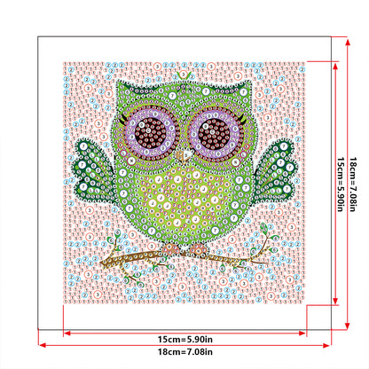 Owl - Special Shaped Drill Diamond Painting 18*18CM