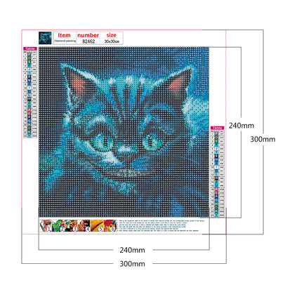 Cat - Full Round Drill Diamond Painting 30*30CM