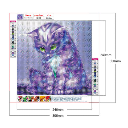 Cat - Full Round Drill Diamond Painting 30*30CM