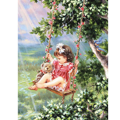 Girl - Full Round Drill Diamond Painting 30*40CM