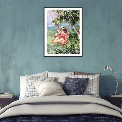 Girl - Full Round Drill Diamond Painting 30*40CM