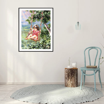 Girl - Full Round Drill Diamond Painting 30*40CM