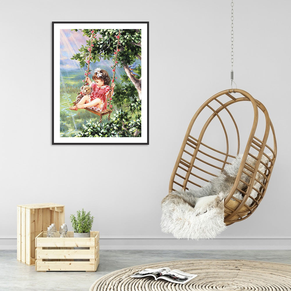 Girl - Full Round Drill Diamond Painting 30*40CM