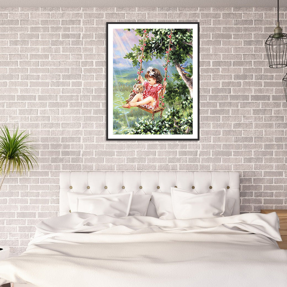 Girl - Full Round Drill Diamond Painting 30*40CM