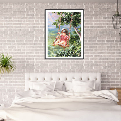 Girl - Full Round Drill Diamond Painting 30*40CM