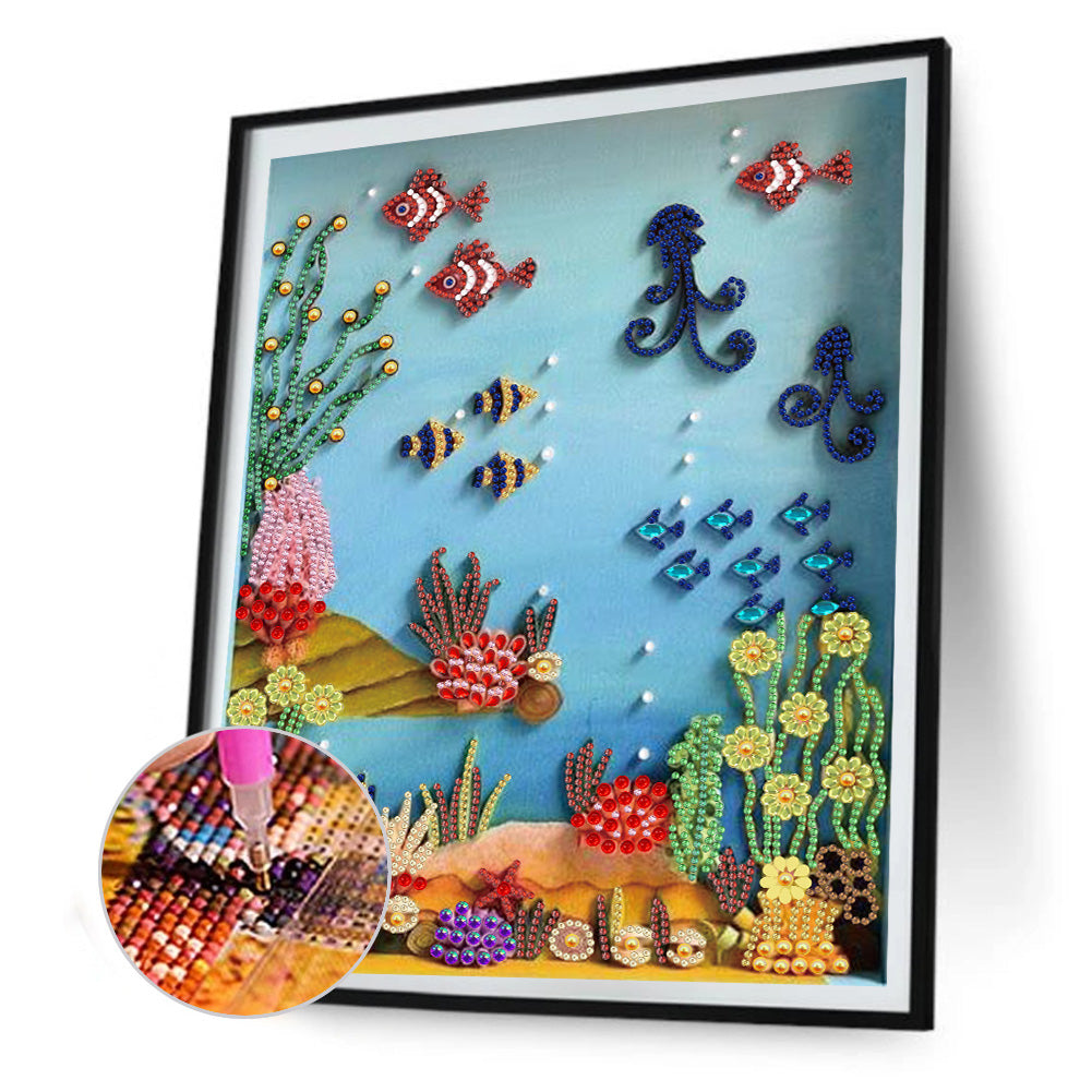 Seabed Animals - Special Shaped Drill Diamond Painting 30*40CM