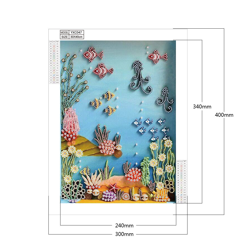 Seabed Animals - Special Shaped Drill Diamond Painting 30*40CM