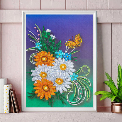 Flowers - Special Shaped Drill Diamond Painting 30*40CM