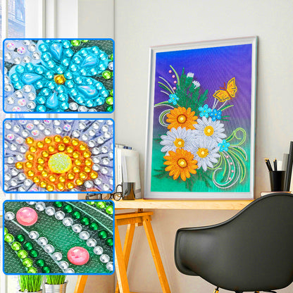 Flowers - Special Shaped Drill Diamond Painting 30*40CM