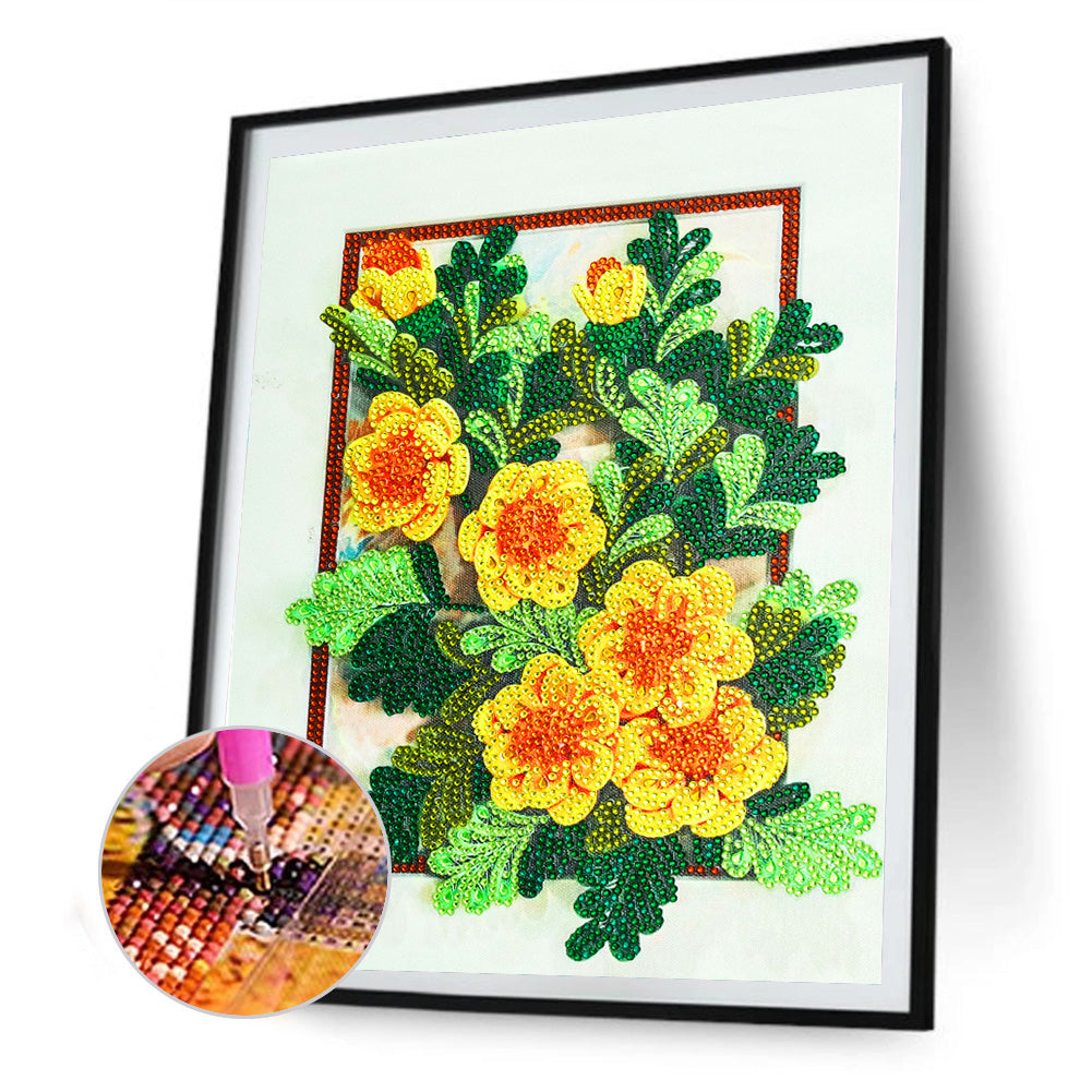 Flowers - Special Shaped Drill Diamond Painting 30*40CM