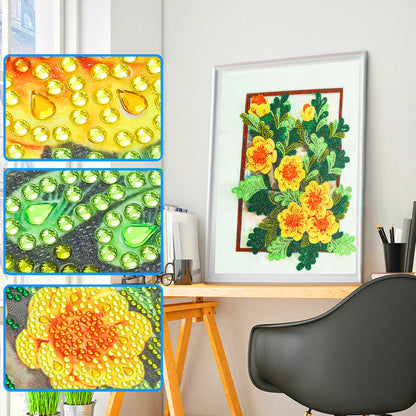 Flowers - Special Shaped Drill Diamond Painting 30*40CM