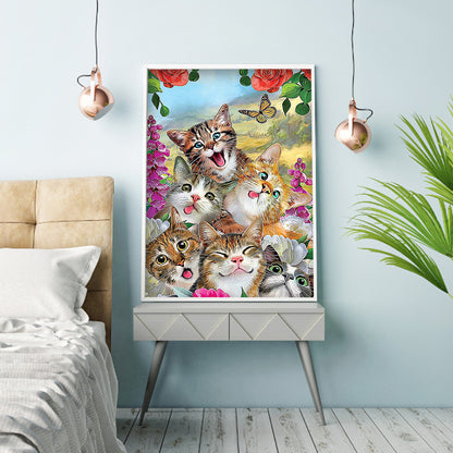 Cat - Full Round Drill Diamond Painting 30*40CM