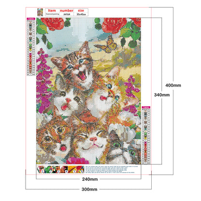 Cat - Full Round Drill Diamond Painting 30*40CM