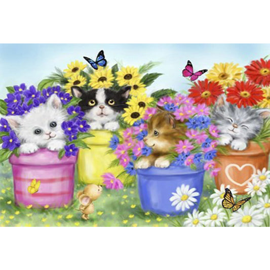 Tray Cat - Full Round Drill Diamond Painting 40*30CM